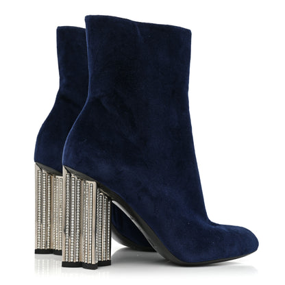 Louis Vuitton Velvet Silhouette Ankle Boots 37 Blue 5 of 9