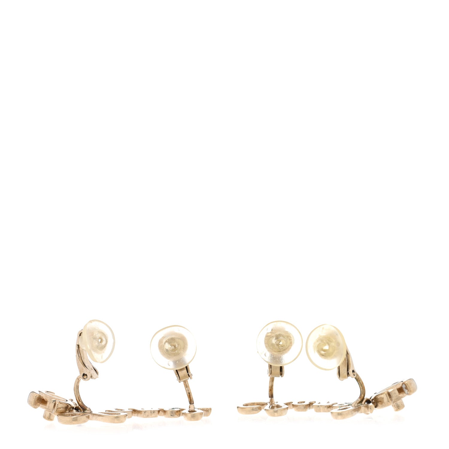 Chanel Metal Logo CC Turnlock Clip On Earrings Gold 3 of 5