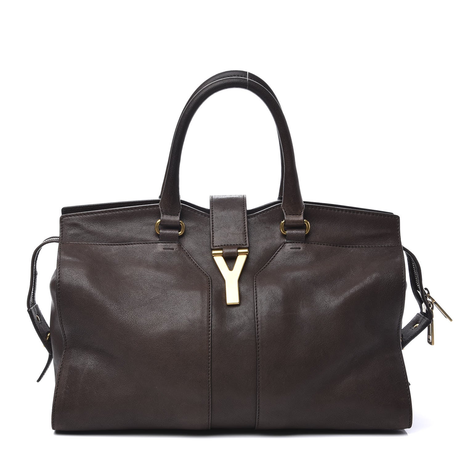 Saint Laurent Calfskin Medium Cabas ChYc Dark Brown 1 of 9