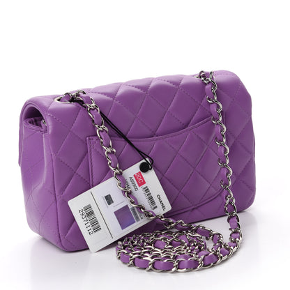 Chanel Lambskin Quilted Mini Rectangular Flap Purple 3 of 12
