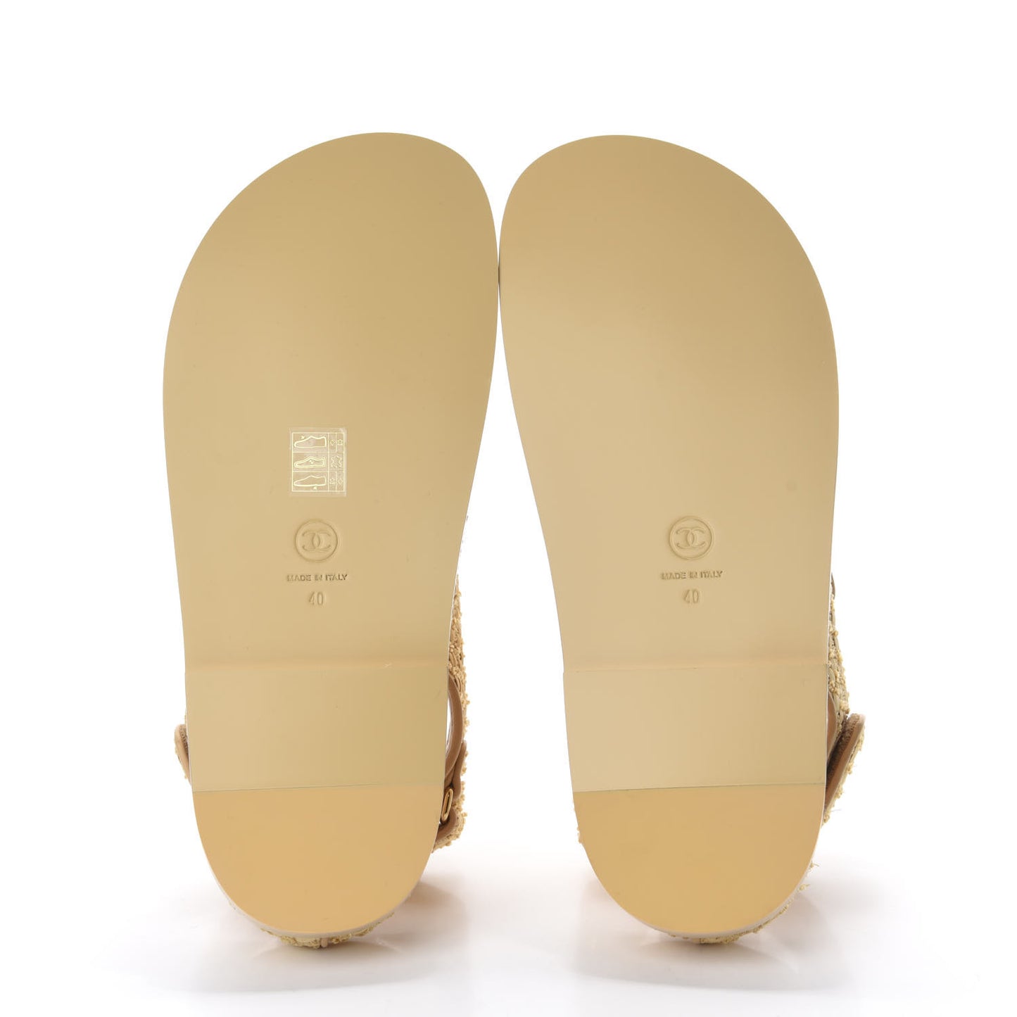 Braided Fabric Velcro Dad Sandals 40 Beige