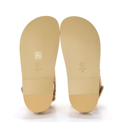 Chanel Braided Fabric Velcro Dad Sandals 40 Beige 6 of 10