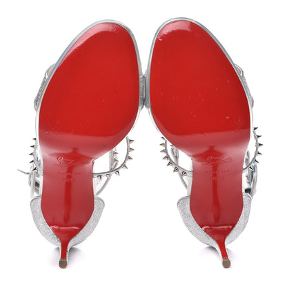 Christian Louboutin Lurex Specchio Choca Lux 100 Sandals 36.5 Silver 5 of 10