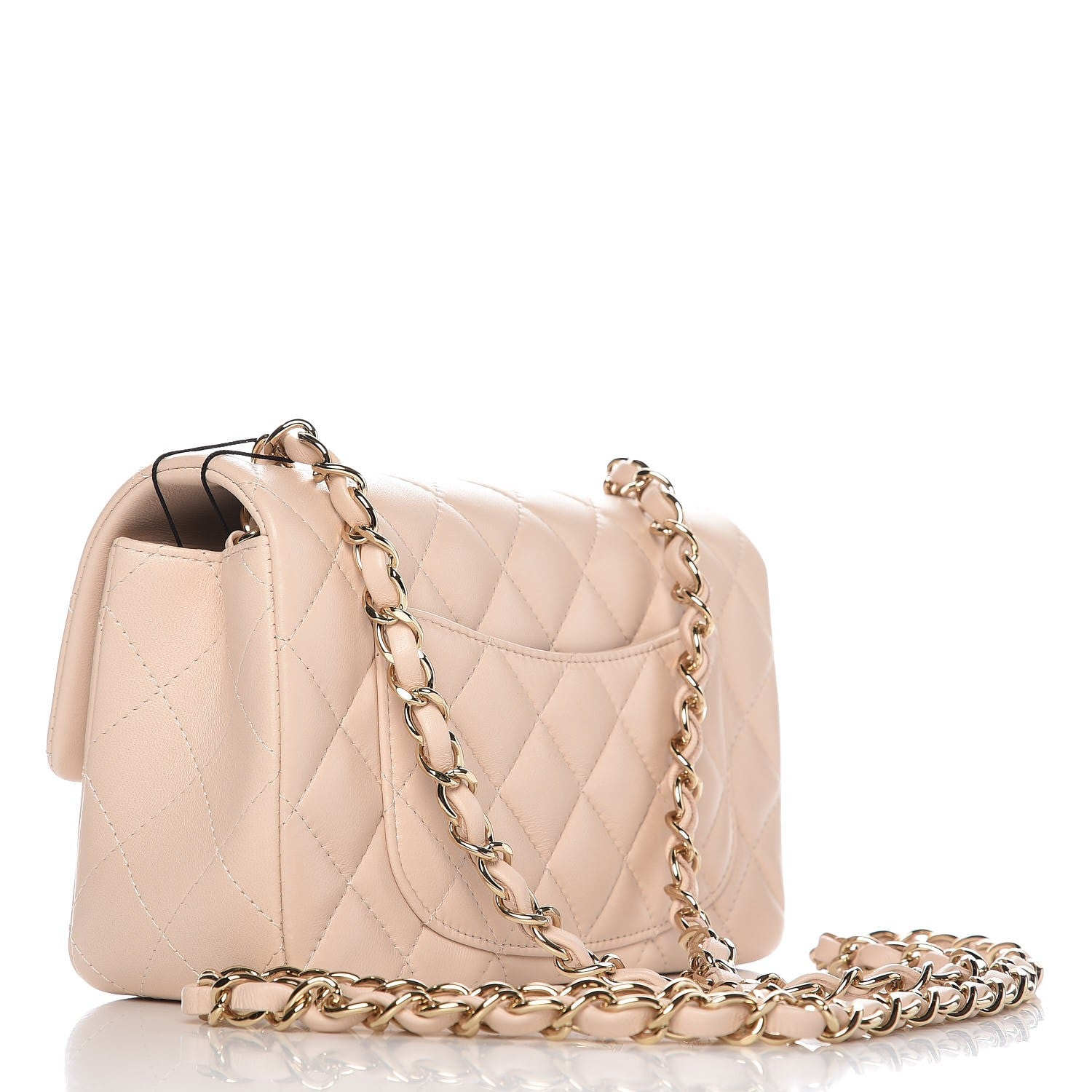 Chanel Lambskin Quilted Mini Rectangular Flap Light Beige 3 of 8