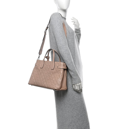 Burberry Calfskin Perforated Medium Banner Tote Pale Fawn Pink 2 of 18