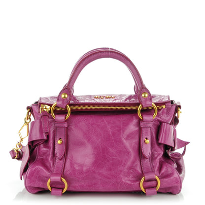 Miu Miu Vitello Lux Mini Bow Bag Fuchsia 1 of 7