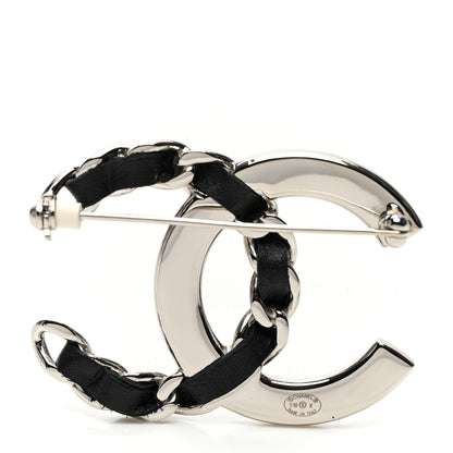 Chanel Lambskin Baguette Crystal CC Brooch Black Silver 3 of 4