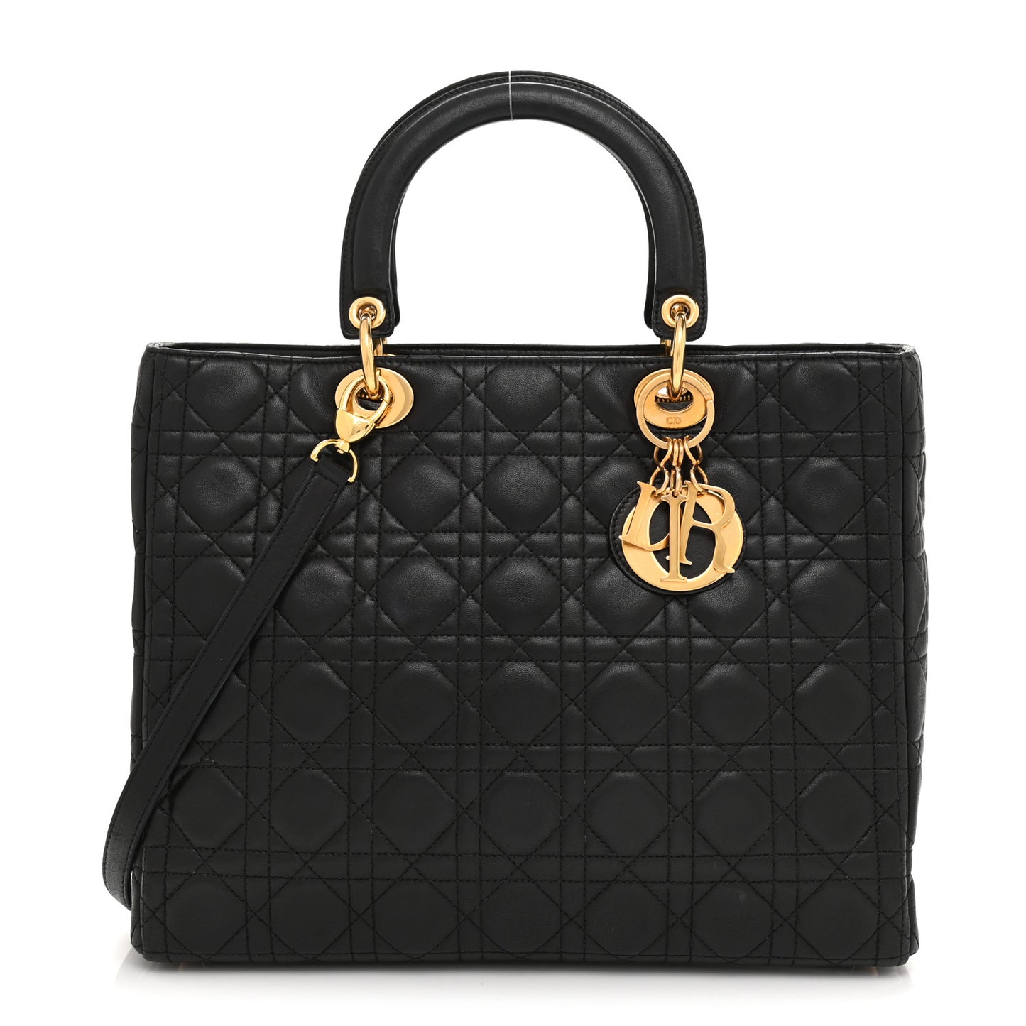 Lambskin Cannage Large Lady Dior Black