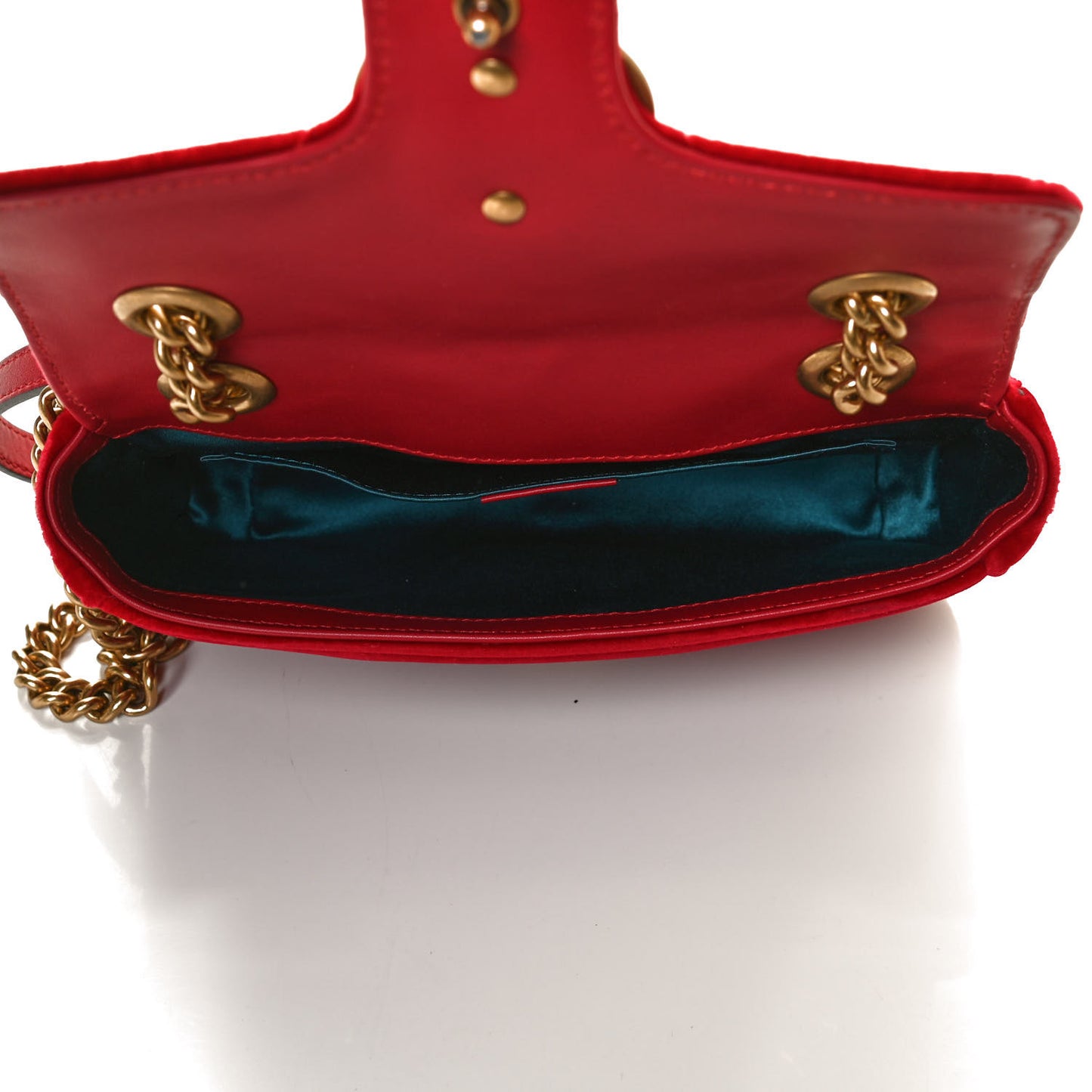 Velvet Matelasse Mini GG Marmont Shoulder Bag Hibiscus Red