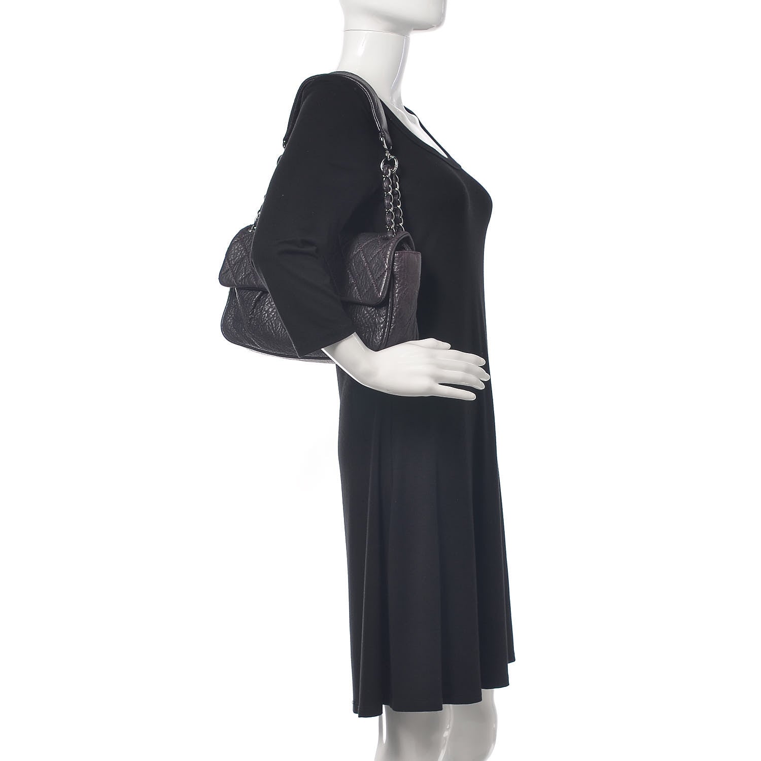 Chanel Distressed Lambskin Lady Braid Flap Dark Purple 2 of 15