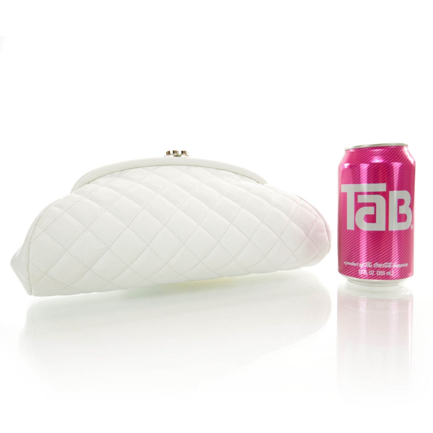 Caviar Quilted Timeless Clutch White