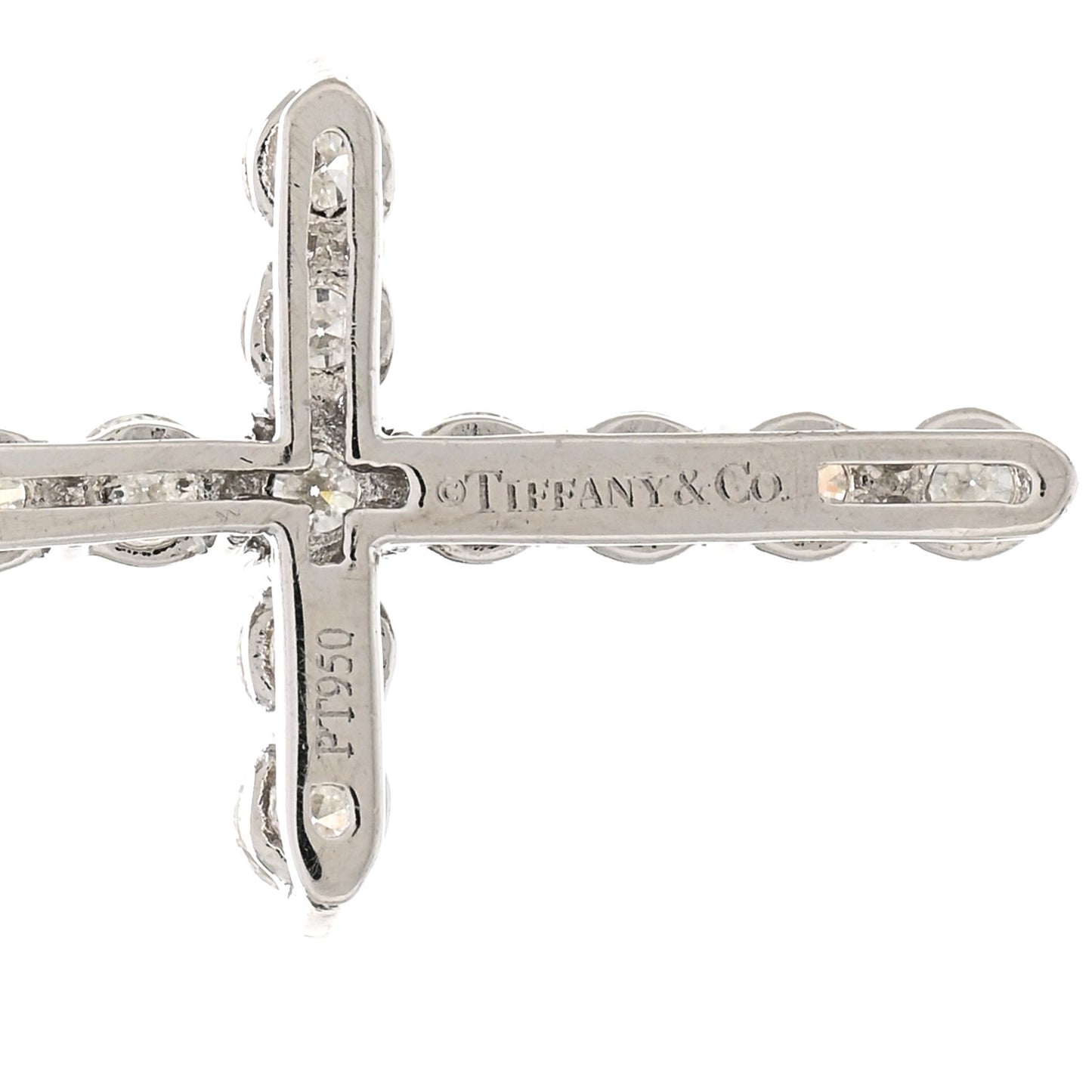 Platinum Diamond Small Cross Pendant Necklace