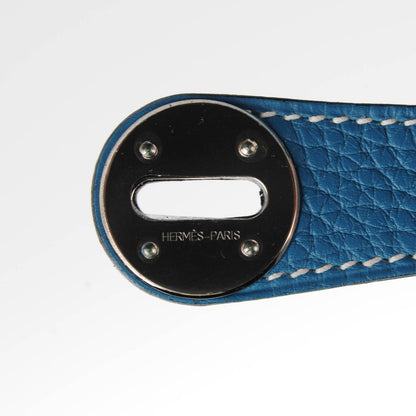 Hermes Taurillon Clemence Lindy 30 Blue Jean 6 of 19