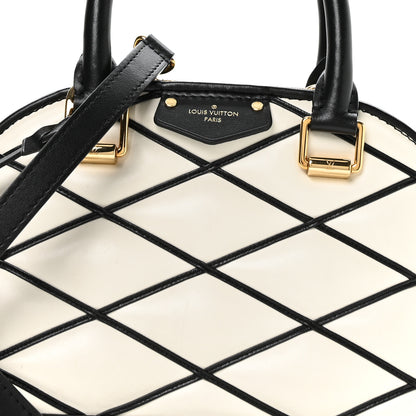 Louis Vuitton Lambskin Malletage Alma BB Black White 7 of 10