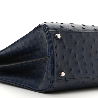 Gucci Ostrich Medium Zumi Top Handle Bag Blue 9 of 10