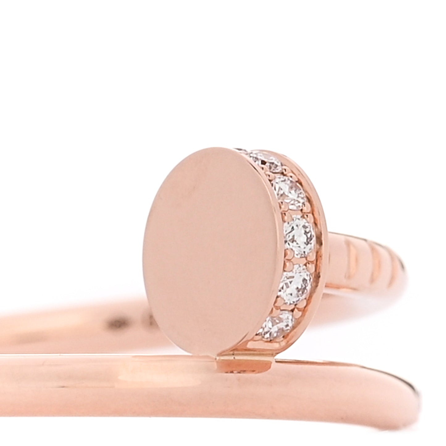 18K Pink Gold Diamond Small Juste Un Clou Ring 56 7.75