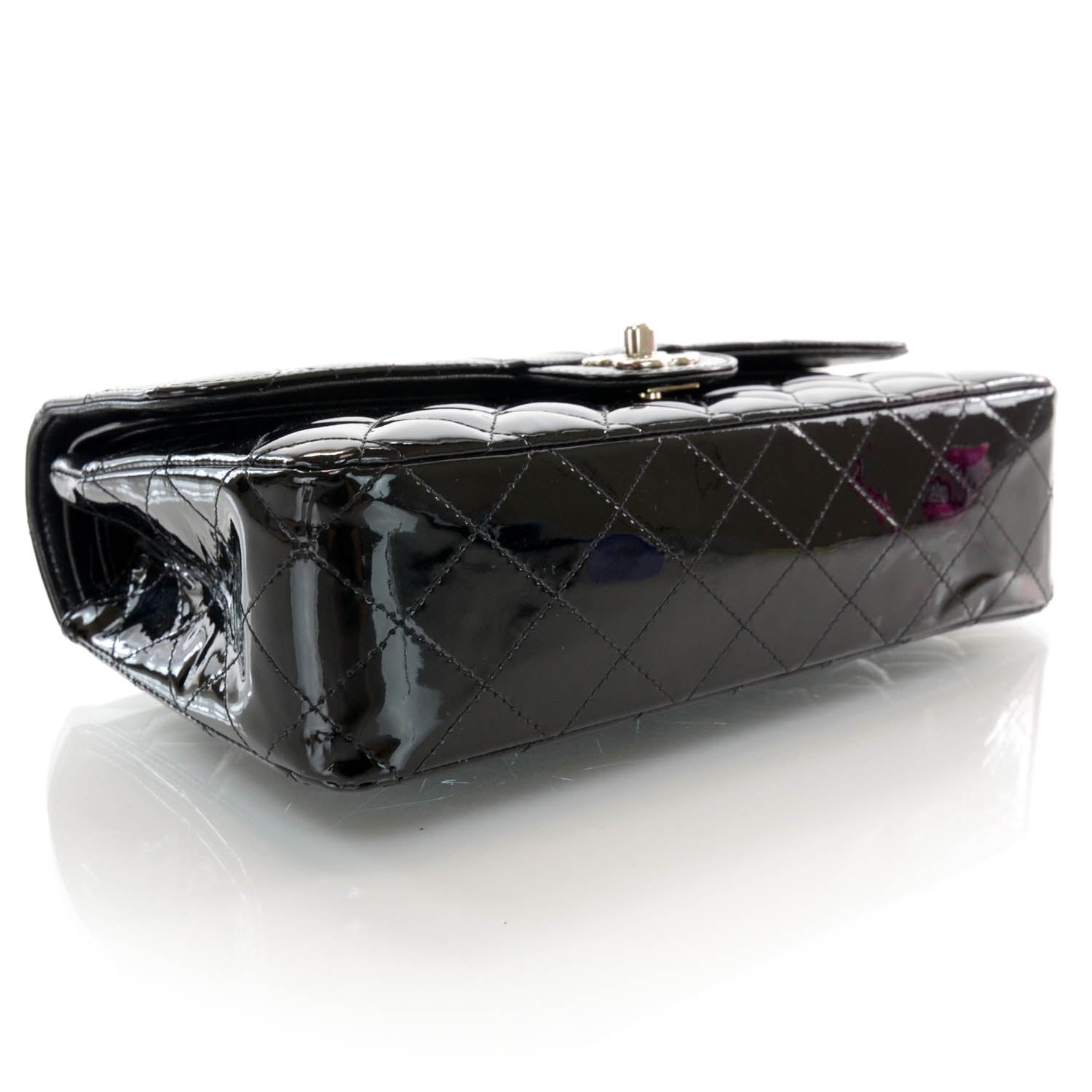Chanel Patent Medium Double Flap Black 4 of 9