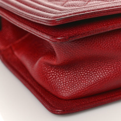 Chanel Caviar Quilted Medium Boy Flap Dark Red 8 of 15