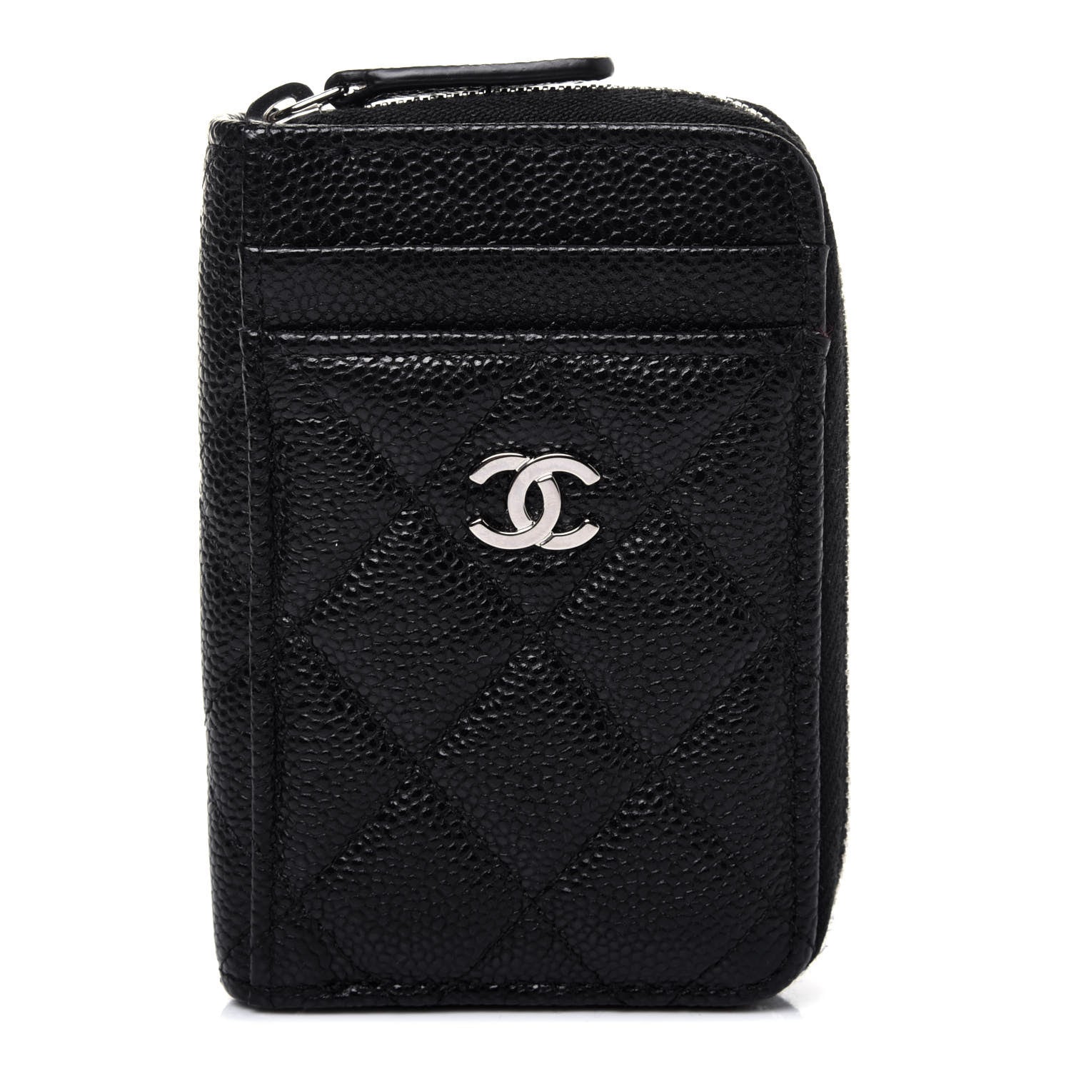 Chanel Caviar Quilted Zip Card Holder Black 1 of 13