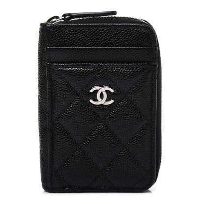 Chanel Caviar Quilted Zip Card Holder Black 1 of 13