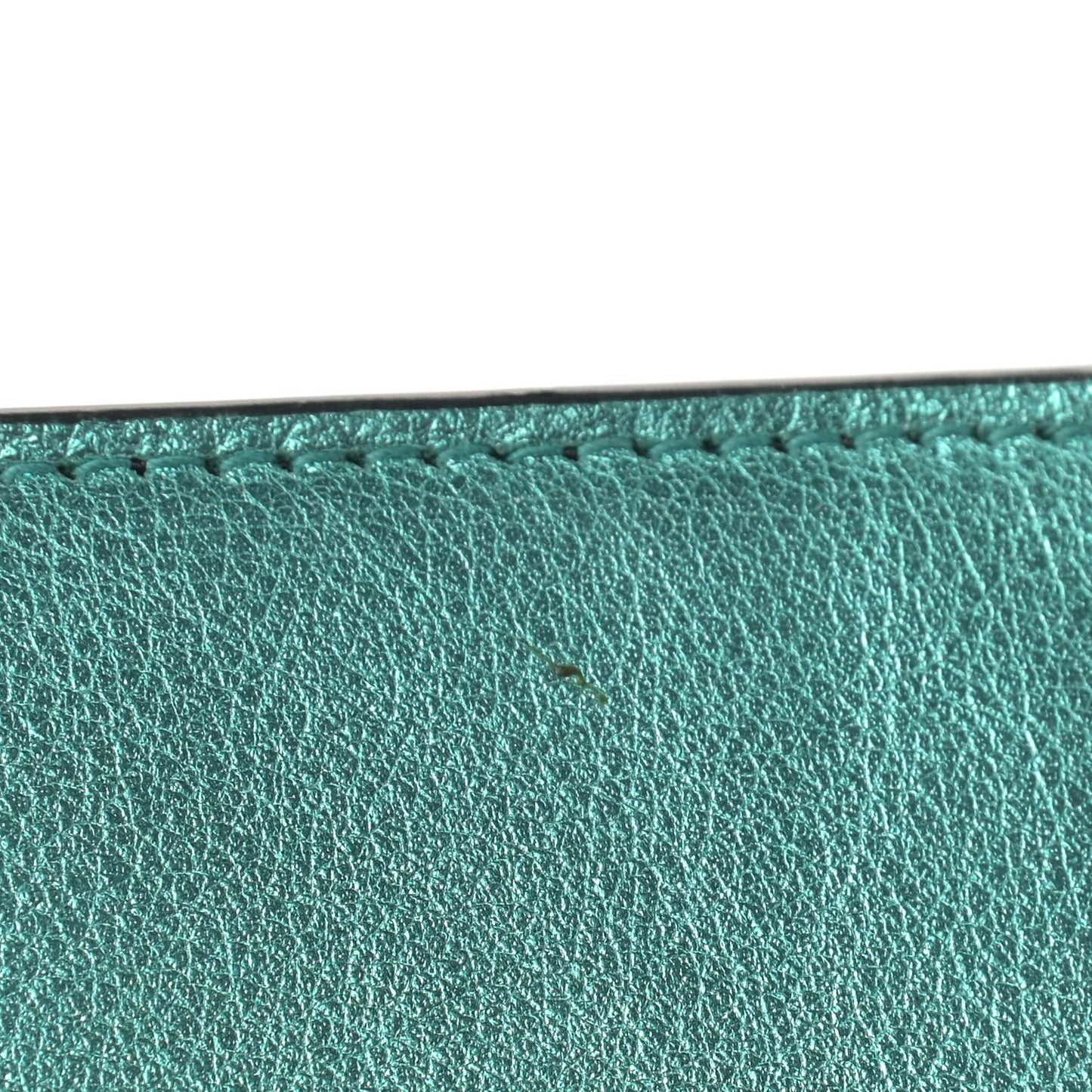 Laminated Calfskin Classic Monogram Kate Tassel Chain Wallet Green