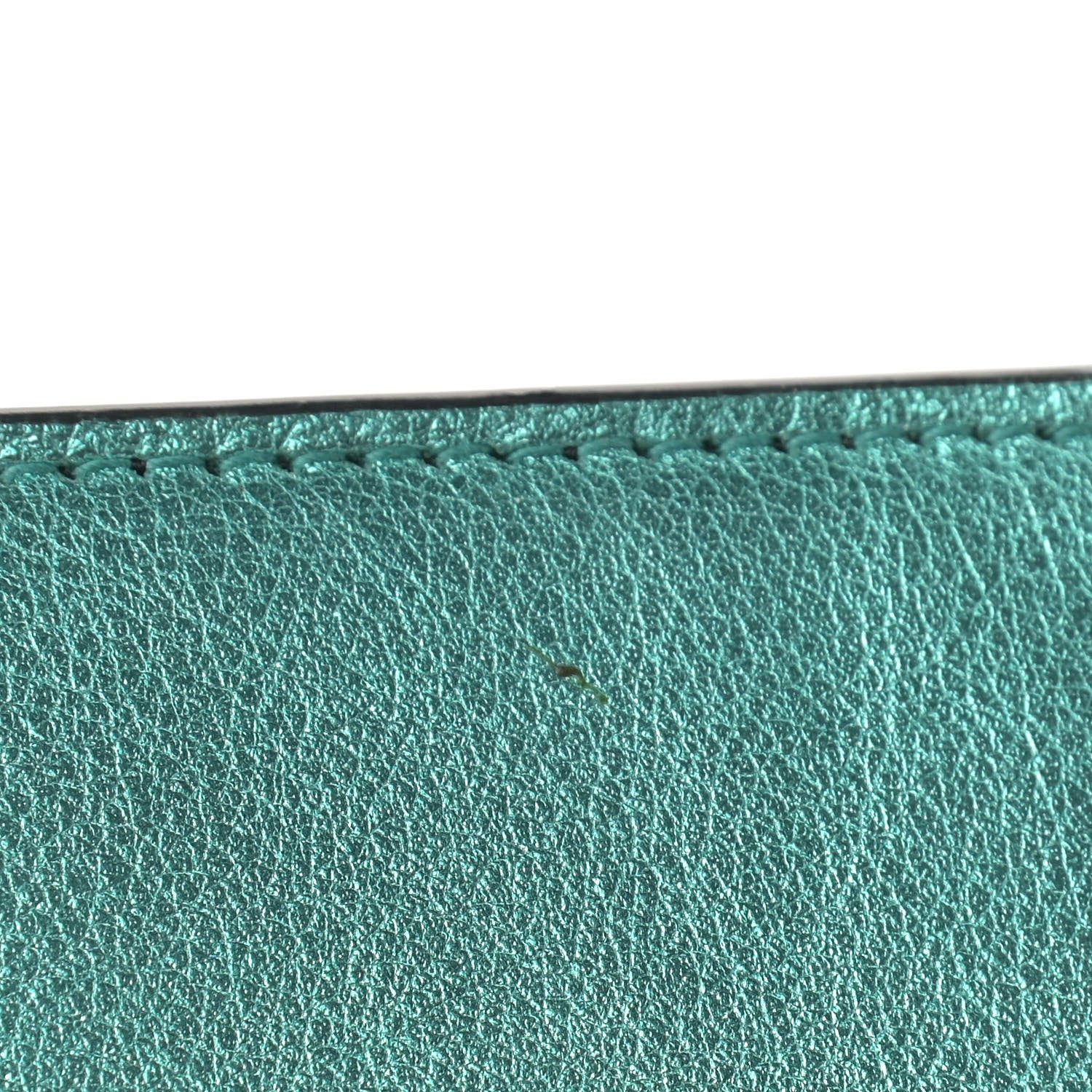 Saint Laurent Laminated Calfskin Classic Monogram Kate Tassel Chain Wallet Green 10 of 10
