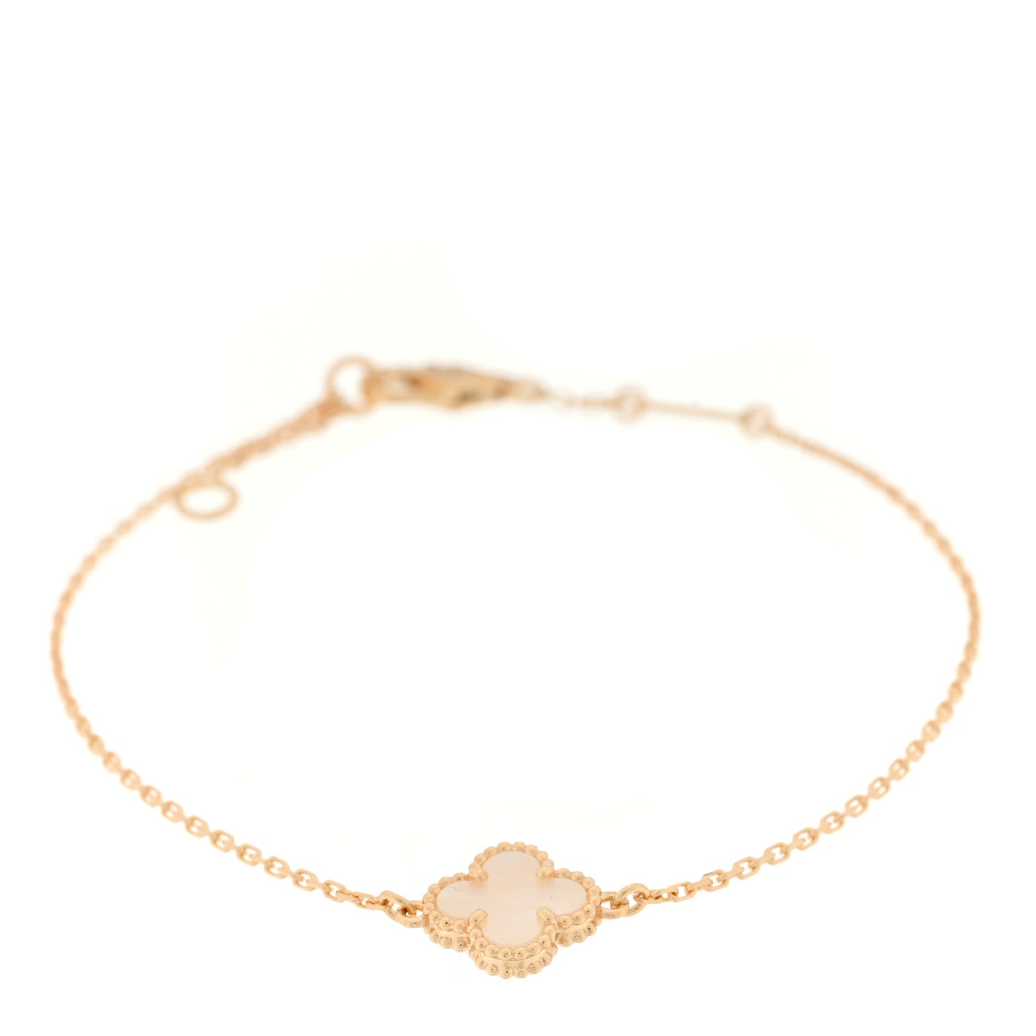 Van Cleef & Arpels 18K Yellow Gold Mother of Pearl Sweet Alhambra Bracelet 1 of 4
