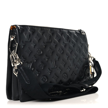 Louis Vuitton Lambskin Embossed Monogram Coussin MM Black 3 of 11