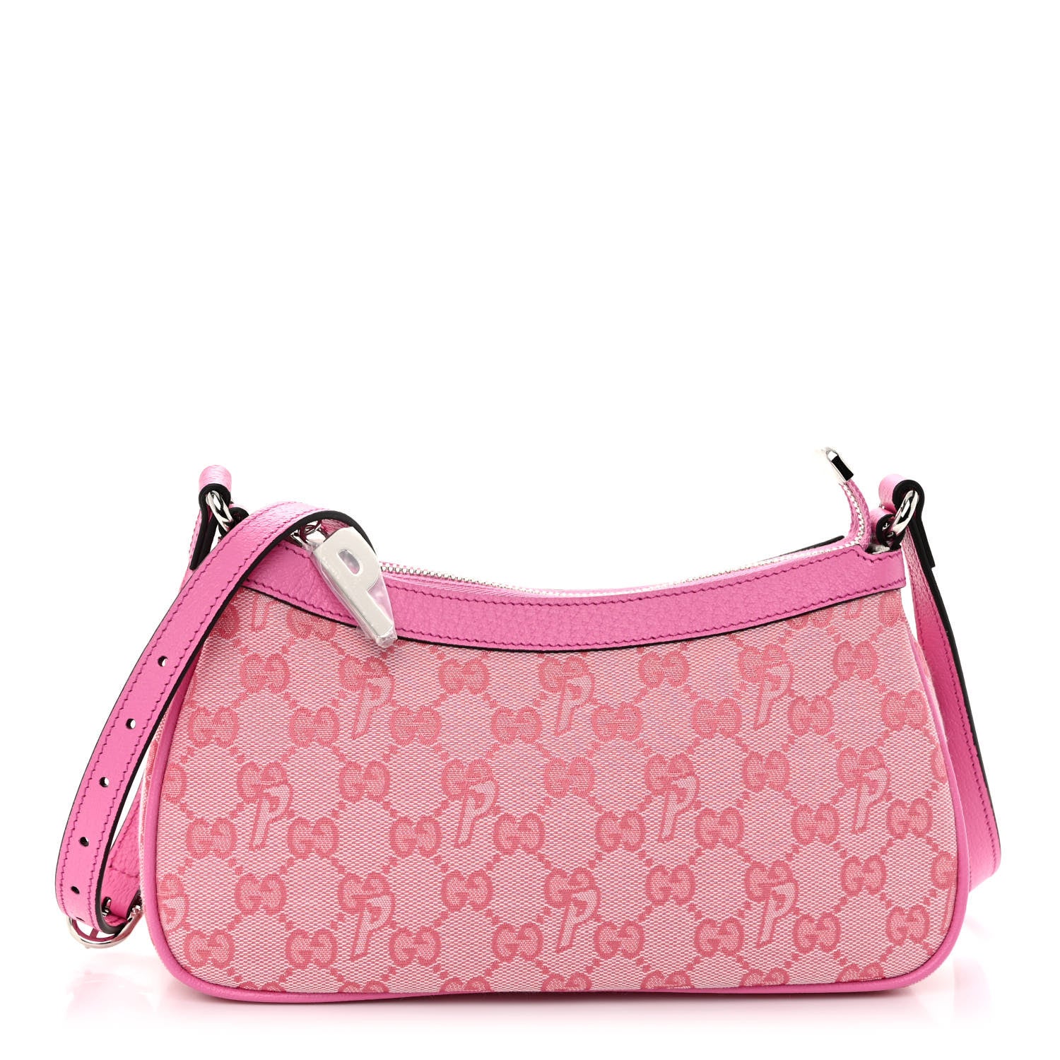 Gucci X PALACE GG Supreme Monogram Palace Textured Dollar Calfskin Shoulder Bag Pink Pale Rose Palace 1 of 9