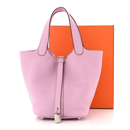 Hermes Taurillon Clemence Picotin Lock 18 PM Mauve Sylvestre 11 of 11