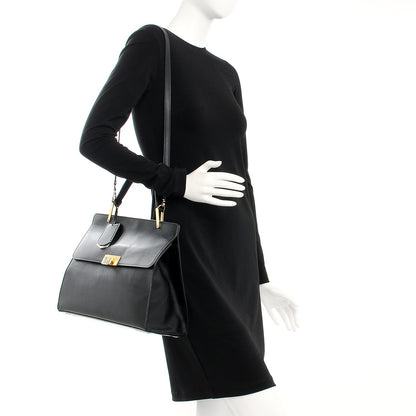Balenciaga Smooth Calfskin Le Dix M Cartable Shoulder Bag Black 2 of 8