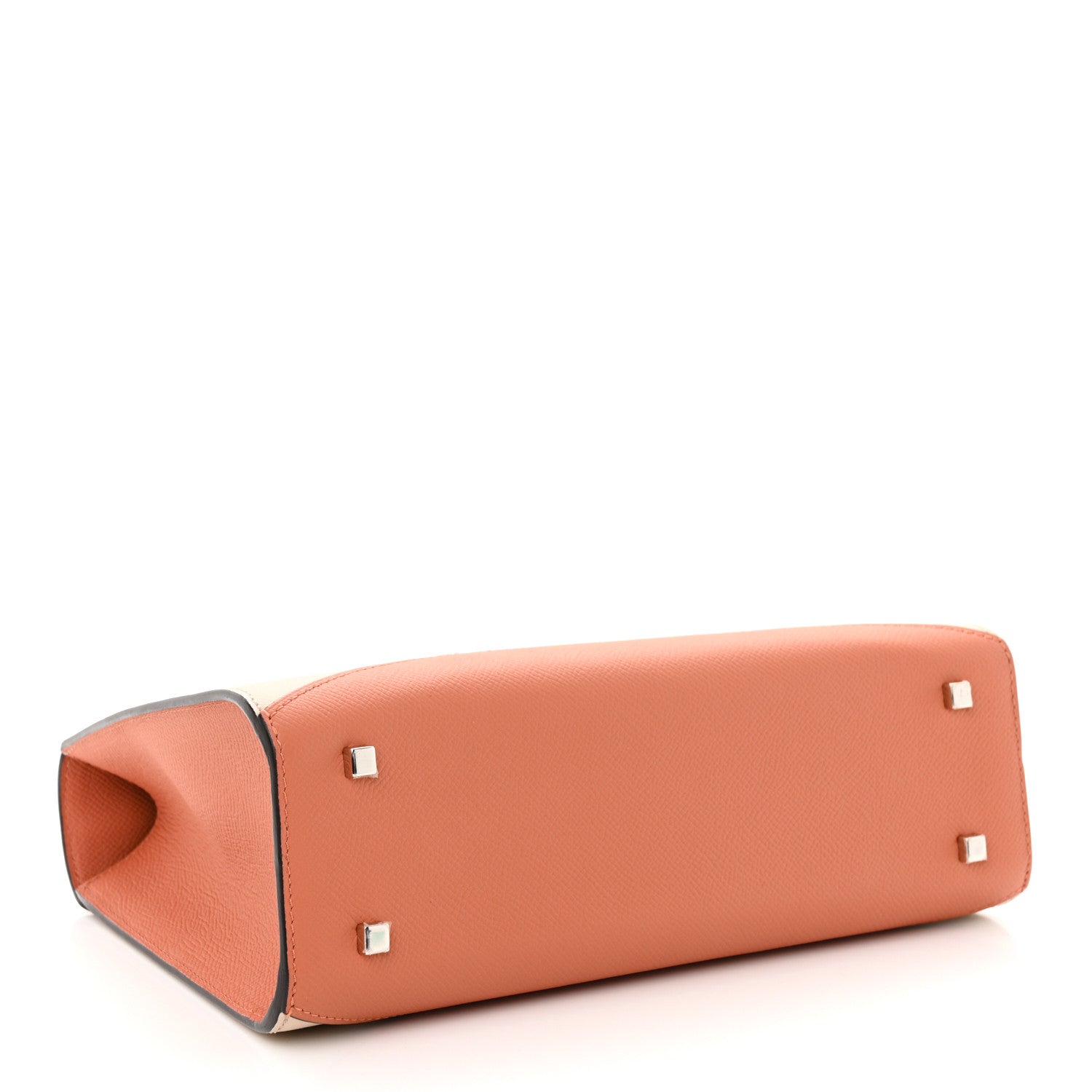 Moynat Carat Calfskin Bicolor Gabrielle PM Peche Powder 4 of 11