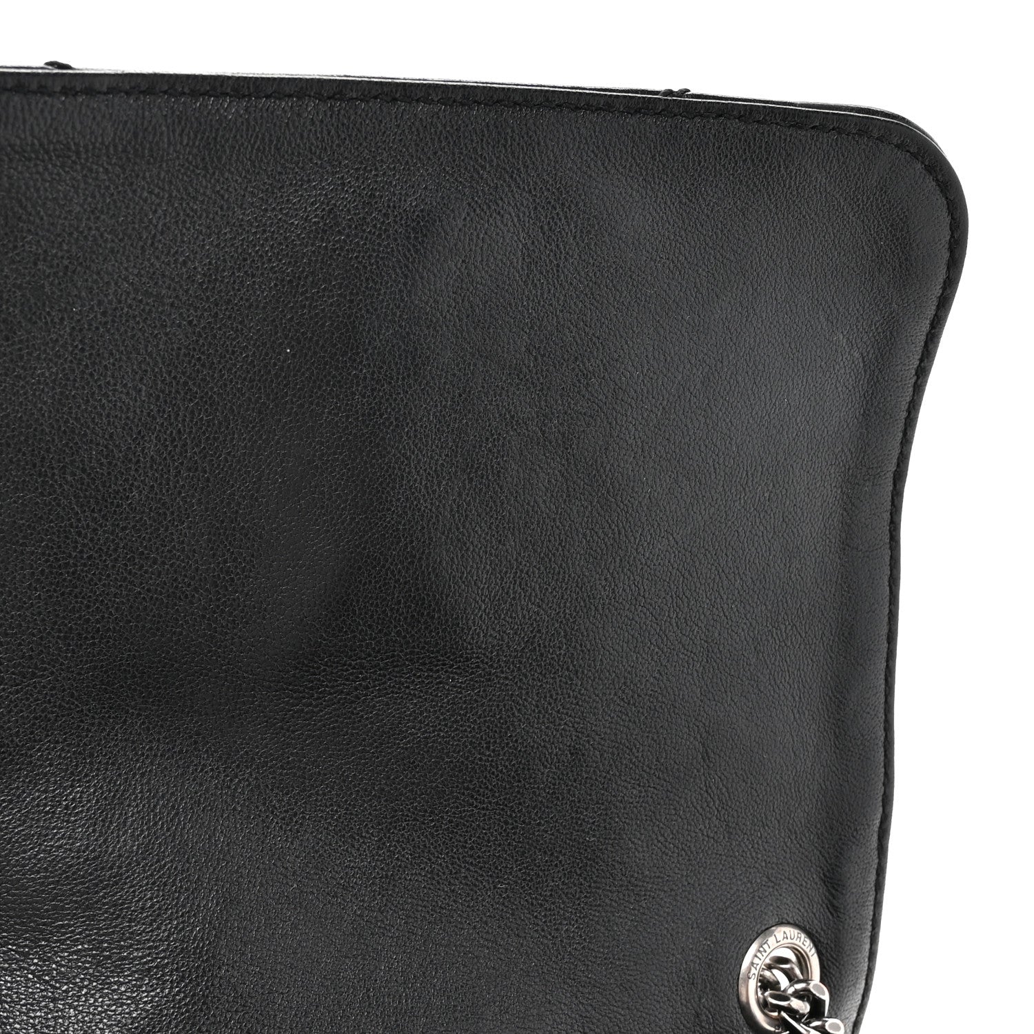 Saint Laurent Pebbled Lambskin Chevron Monogram Small Nolita Black 13 of 17