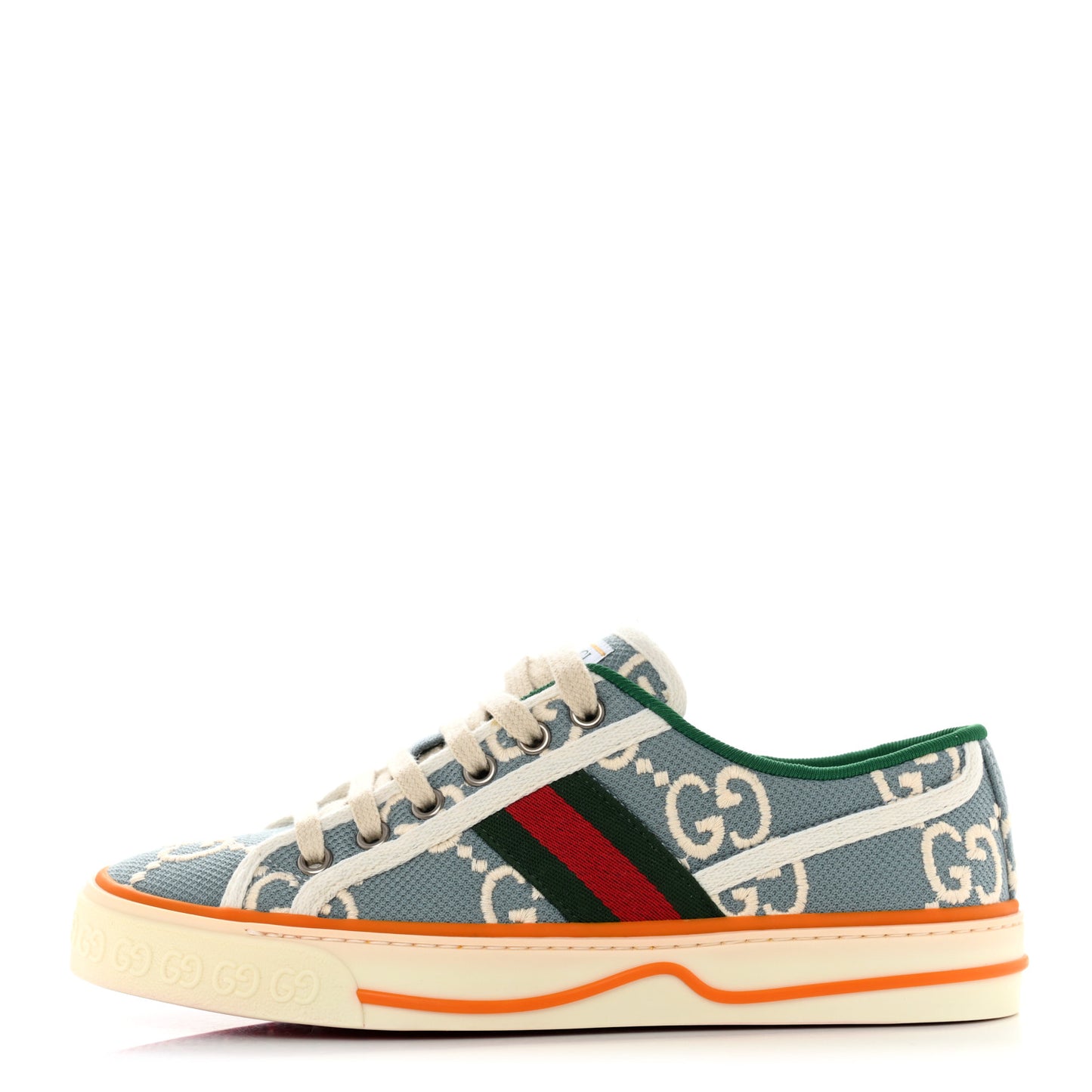 Cotton GG Monogram Web Womens 1977 Tennis Sneakers 36.5 Philod Ivory Mystic White