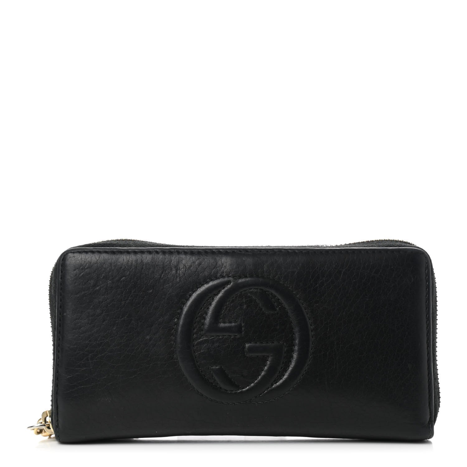 Gucci Pebbled Calfskin Soho Zip Around Wallet Black 1 of 7