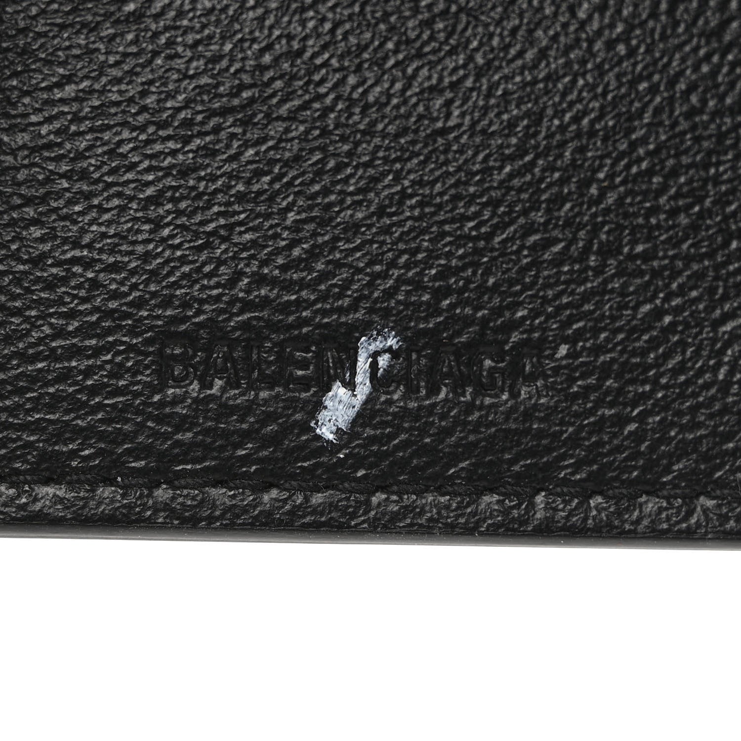Balenciaga Smooth Calfskin 3D Logo Mini Cash Tri-Fold Wallet Black Red White 6 of 6
