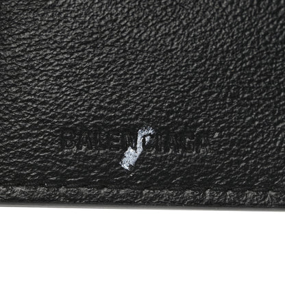 Balenciaga Smooth Calfskin 3D Logo Mini Cash Tri-Fold Wallet Black Red White 6 of 6
