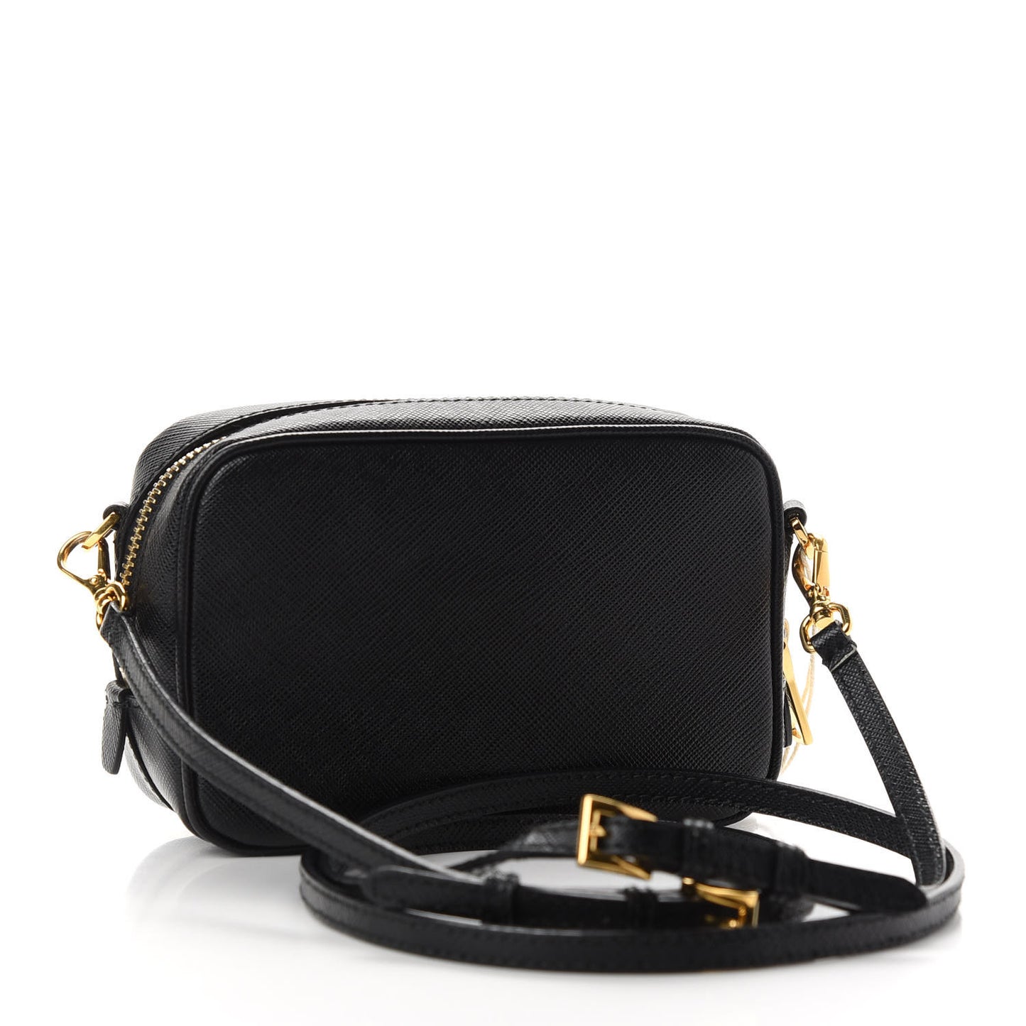 Saffiano Mini Camera Crossbody Bag Black
