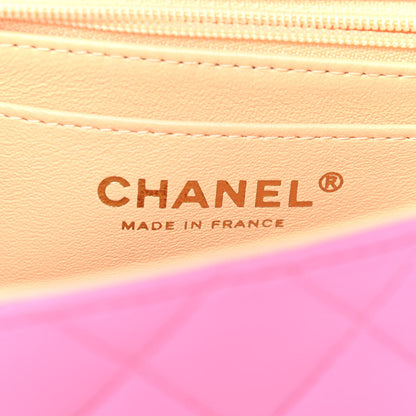 Chanel Lambskin Quilted Mini Rectangular Flap Pink Yellow 6 of 9