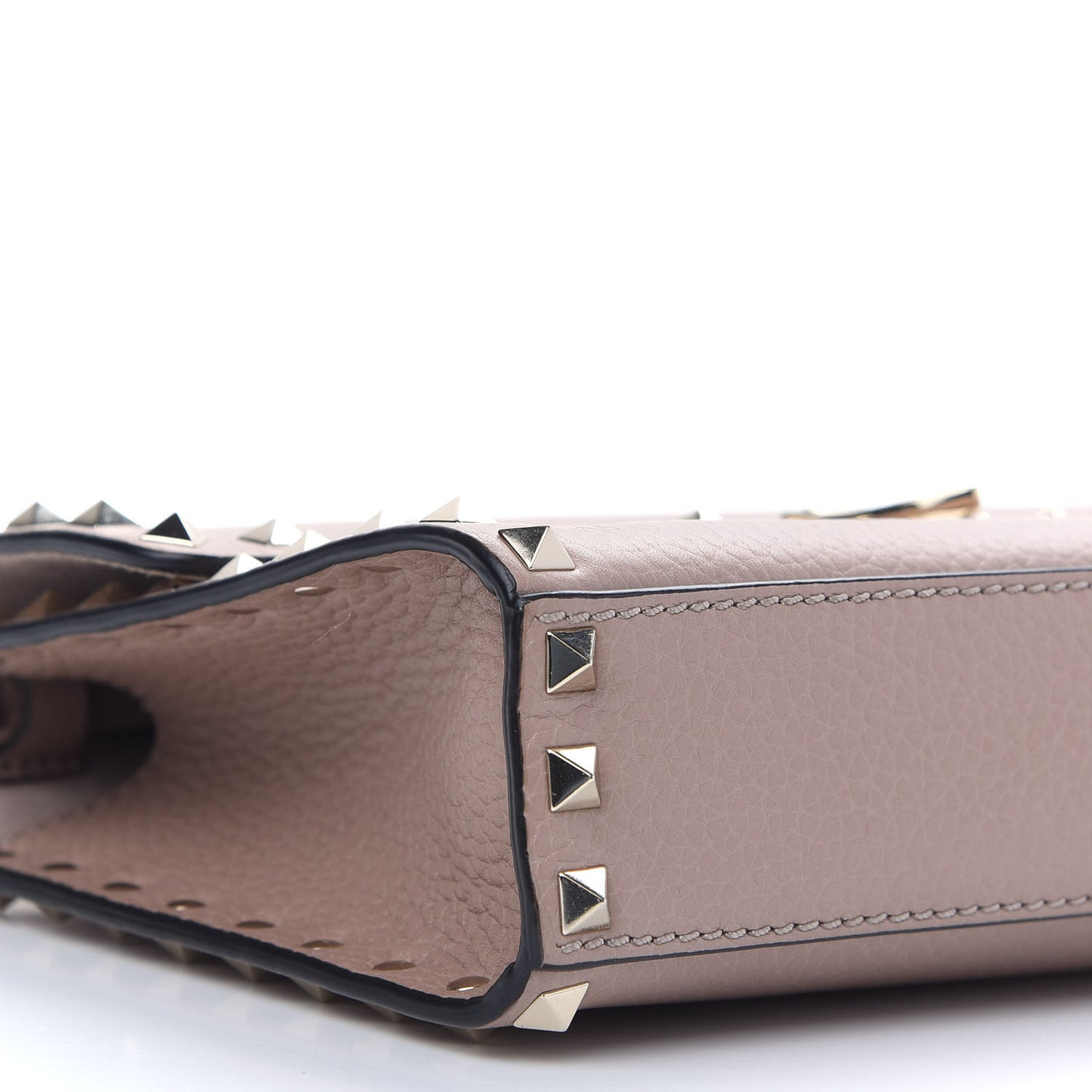 Pebbled Calfskin Medium Rockstud Flip Lock Crossbody Bag Poudre
