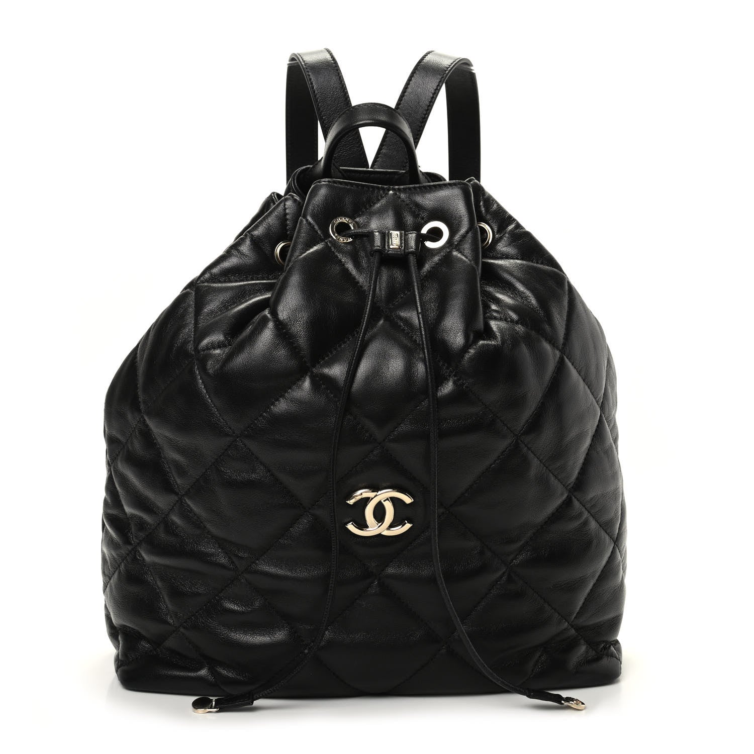 Chanel Lambskin Quilted Drawstring Backpack Black 1 of 9