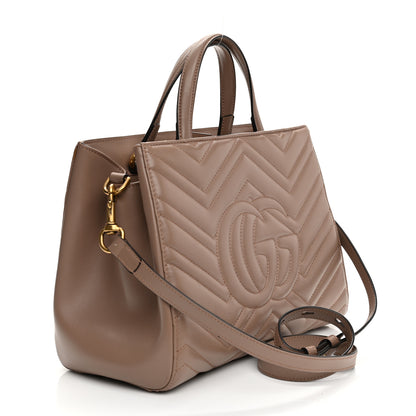 Gucci Calfskin Matelasse Small GG Marmont Tote Porcelain Rose 3 of 11