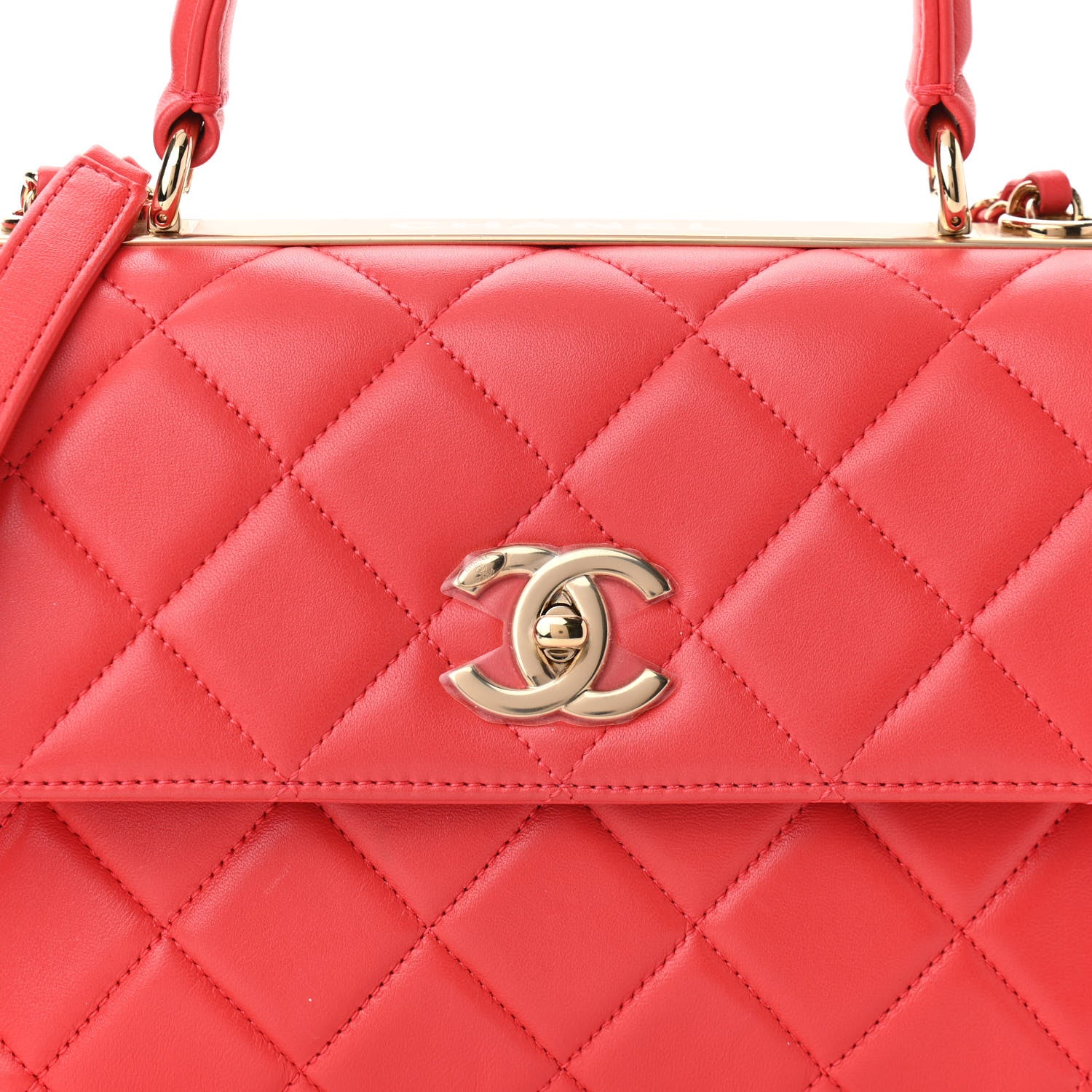 Chanel Lambskin Quilted Small Trendy CC Flap Dual Handle Bag Red 10 of 10