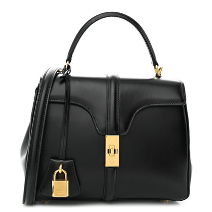 Celine Satinated Calfskin Small 16 Top Handle Bag Black 1 of 11