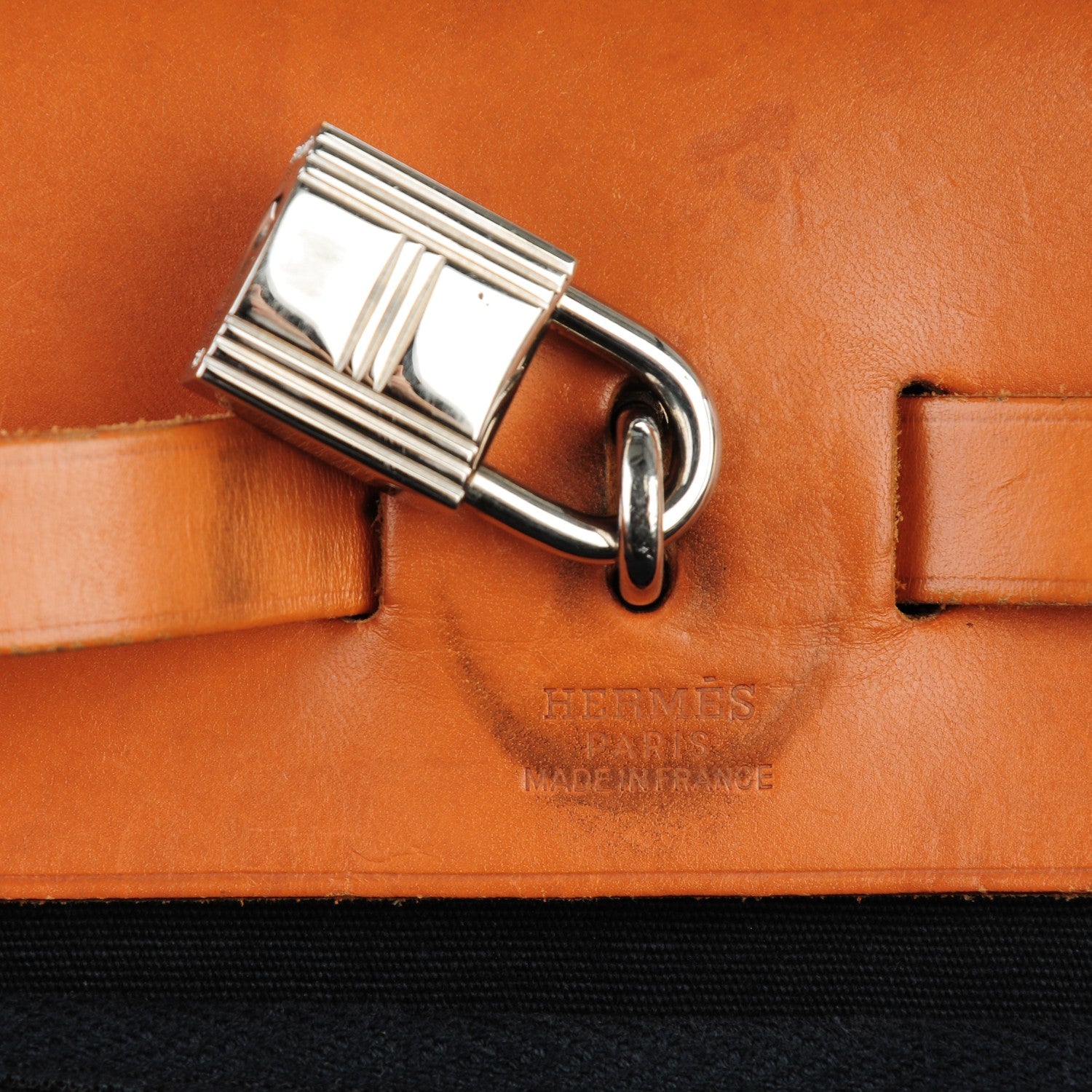 Hermes Toile Vache Calfskin Herbag 30 PM Black Natural 8 of 11