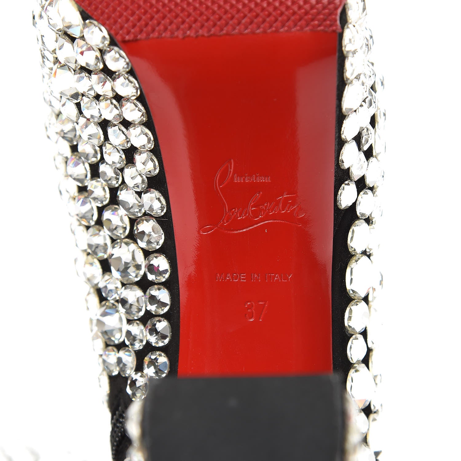 Christian Louboutin Veau Velours Strass Roxxxy 110 Ankle Boots 37 Crystal 6 of 8