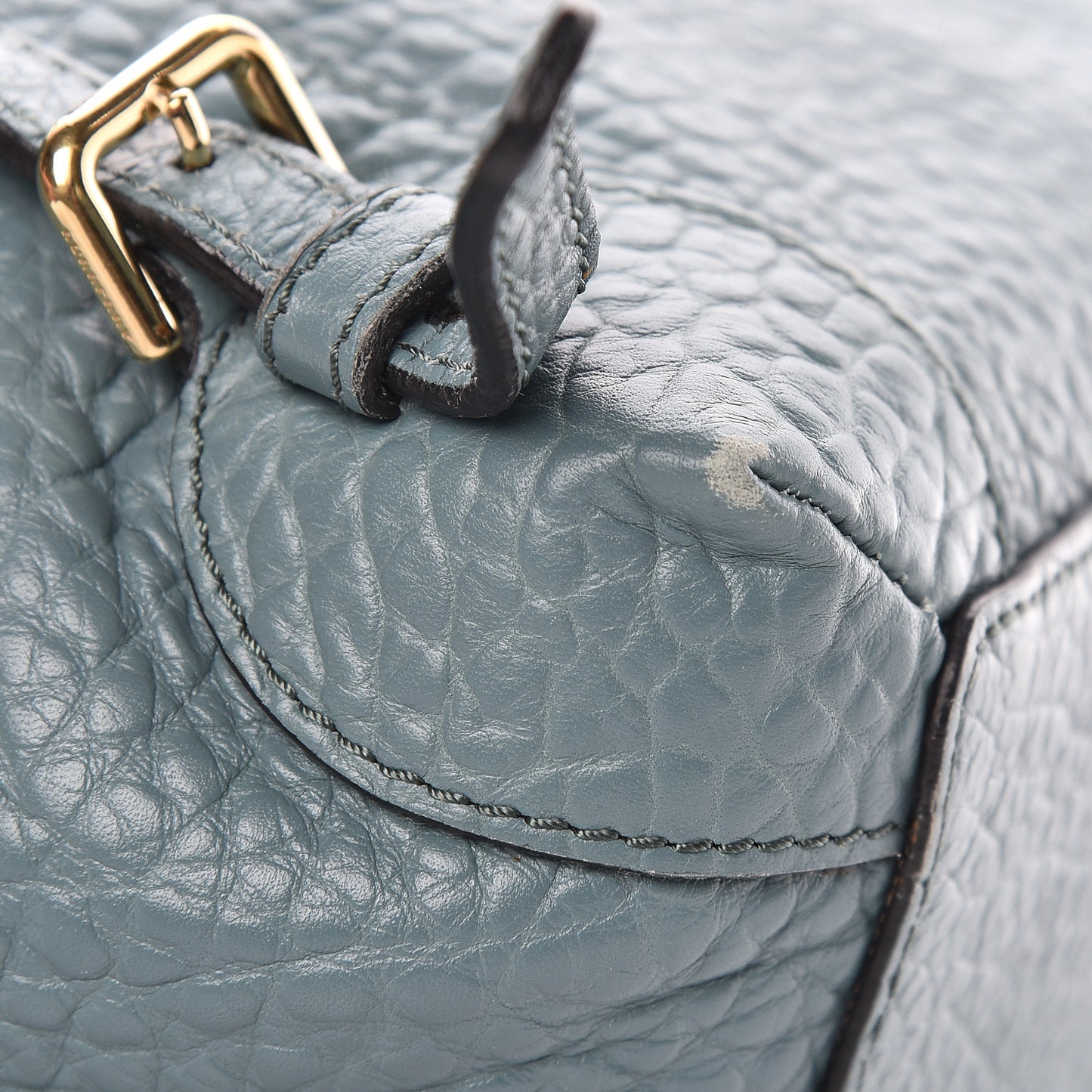 Grainy Calfskin Shoulder Bag Turquoise