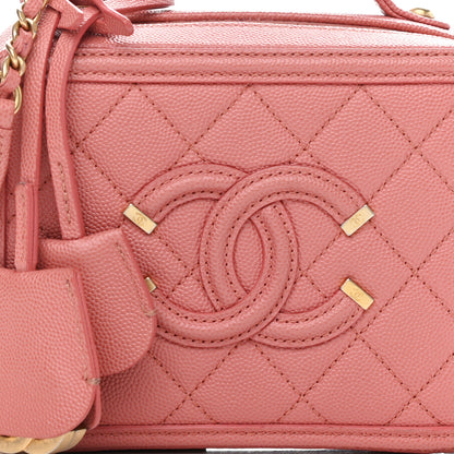 Chanel Caviar Quilted Small CC Filigree Vanity Case Pink 8 of 10