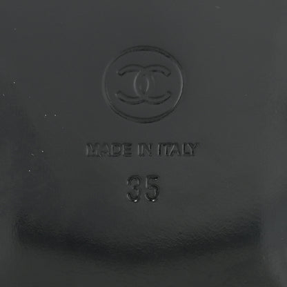 Chanel Cotton Logo Mule Sandals 35 Black White 6 of 11