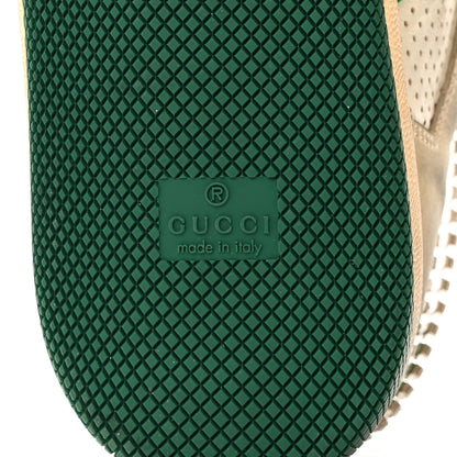 Gucci Nubuck Calfskin Web Removable Crystals Mens Screener Sneakers 9 Dusty Milk New Mystic White 7 of 7
